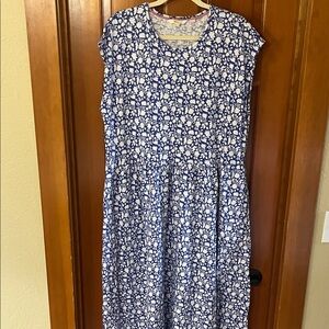 Boden Blue and White Floral Maxi Dress